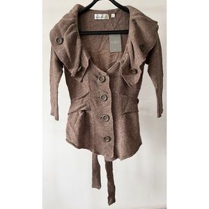 Anthropologie Charlie & Robin V-Neck Knit Button-Up Cardigan Small NWT